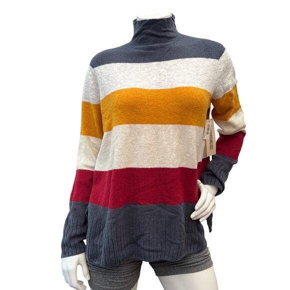 Goodthreads Sweaters - Goodthreads Women's Mid-Gauge Stretch Funnel Neck Multicolor Sweater Size L